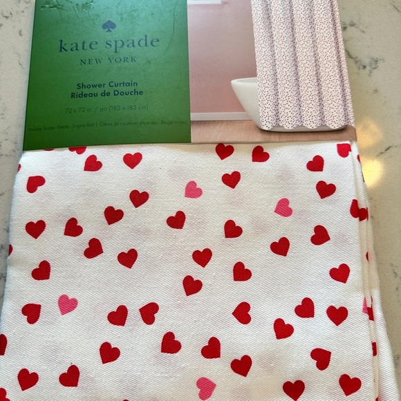 Kate Spade Red & Pink Heart Shower Curtain (72 x 72) - Picture 3 of 7